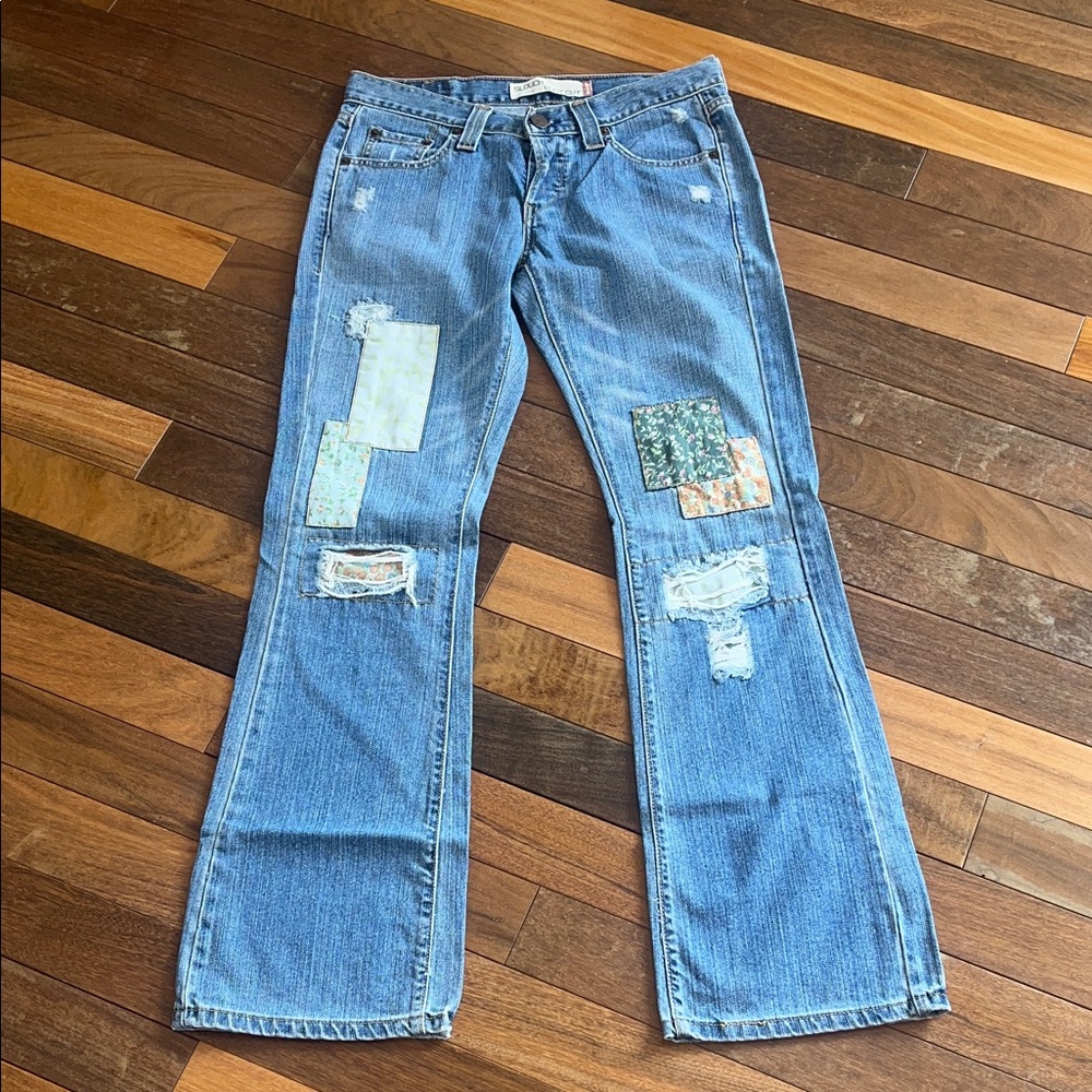 Levi's Blue Boot Cut Jeans with Patchwork